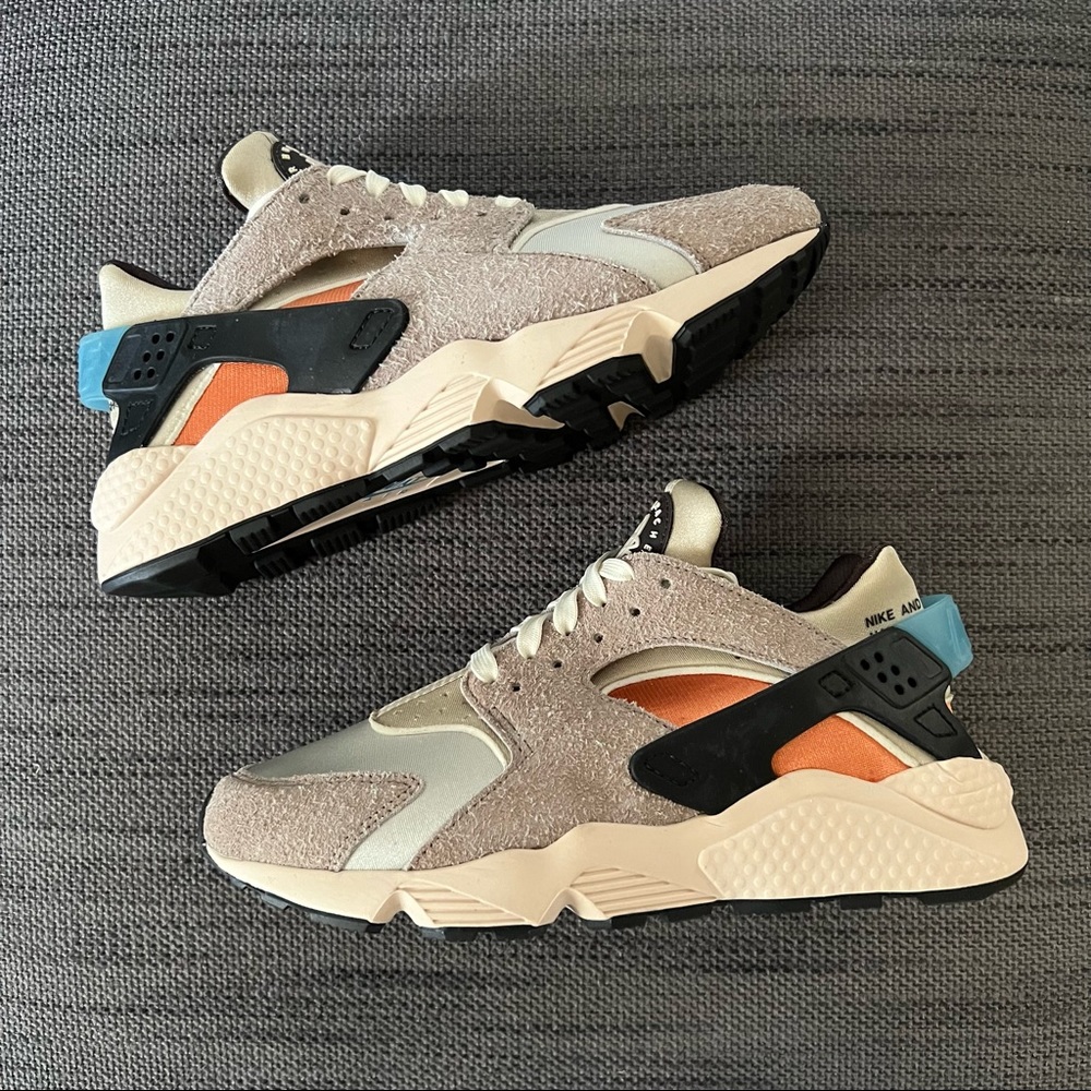 Nike Women’s Huarache Sneakers in Beige, Orange, Black & Blue